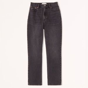 Abercrombie and Fitch Curve Love high rise mom jeans in black